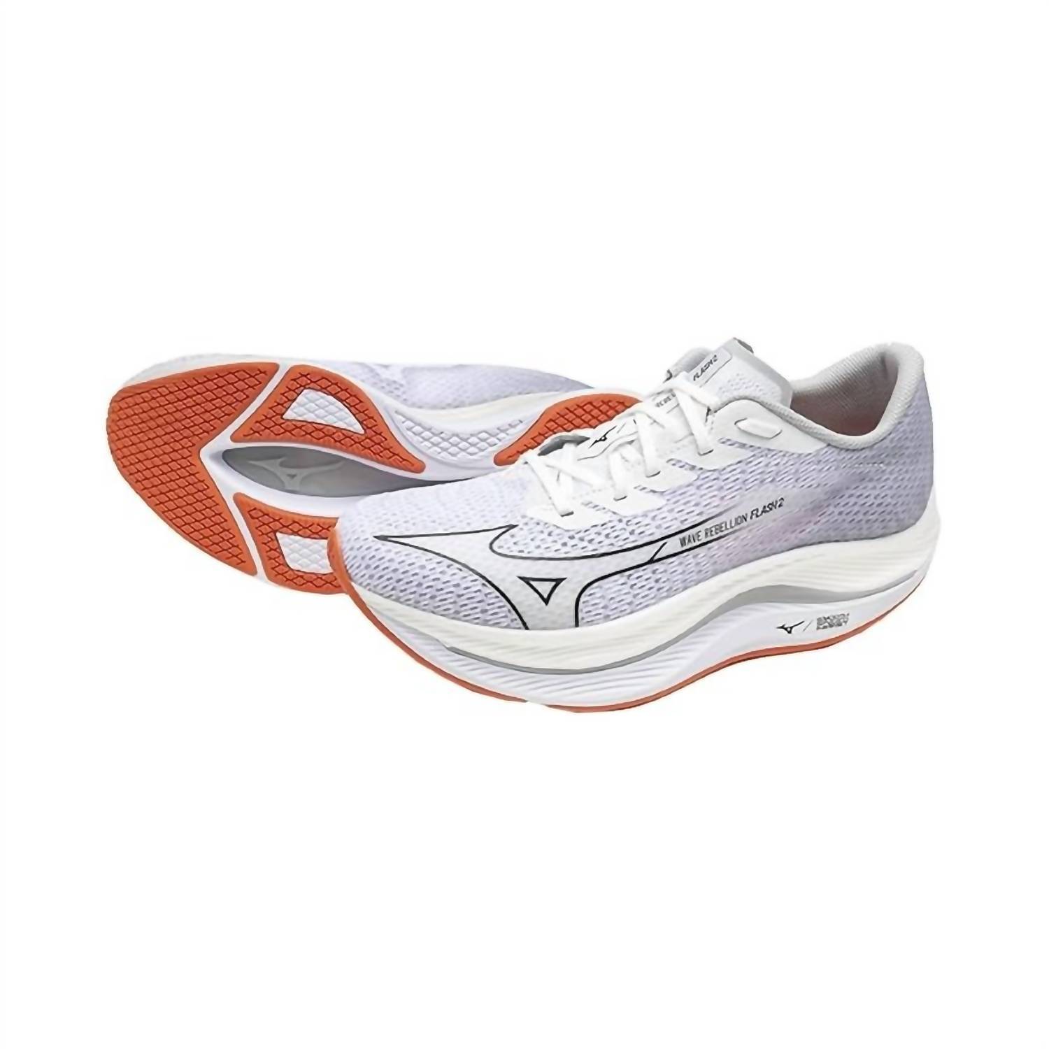New Mizuno Women's Wave Rebellion Flash 2 Sneaker In White-Black